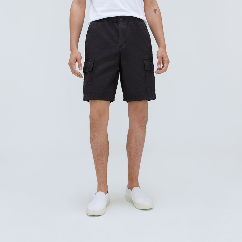 mens-cotton-linen-short-black | primary