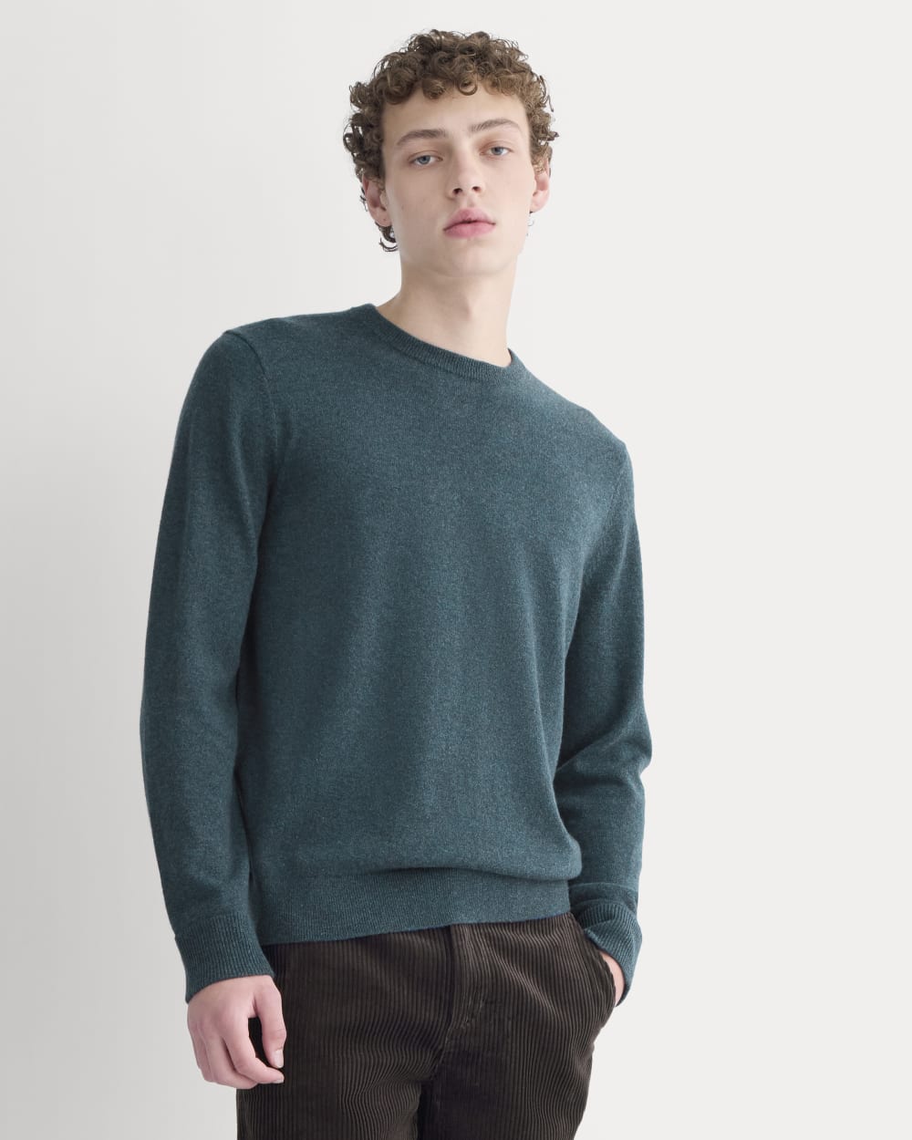 mens-cashmere-crew-heathered-dark-teal | primary