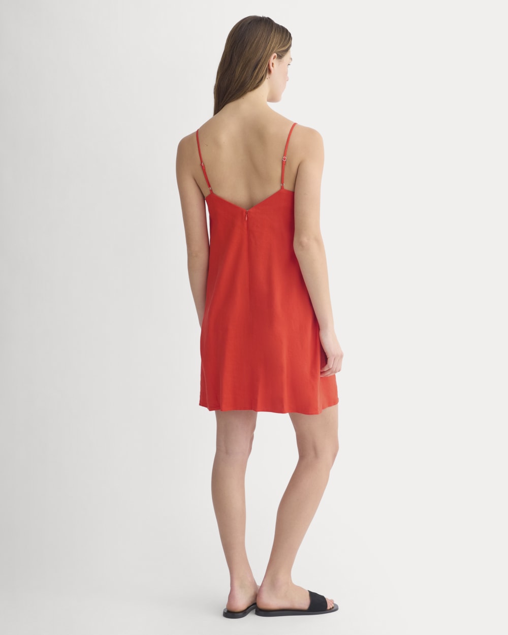 Mini Shift Dress in Stretch Linen | Fiery Red Everlane Mini Shift Dress in Stretch Linen | Fiery Red Everlane
