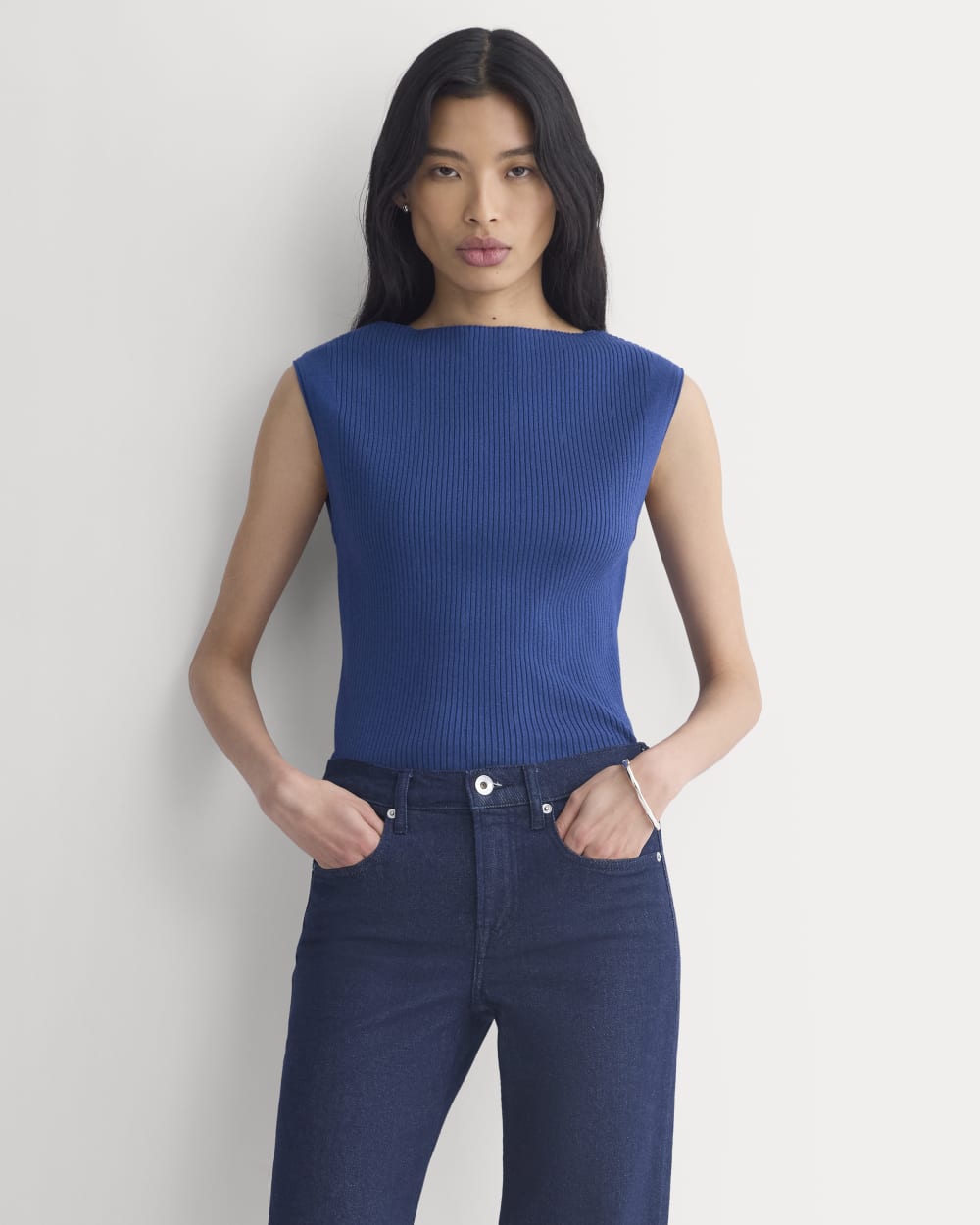 Boat-Neck Ribbed Knit