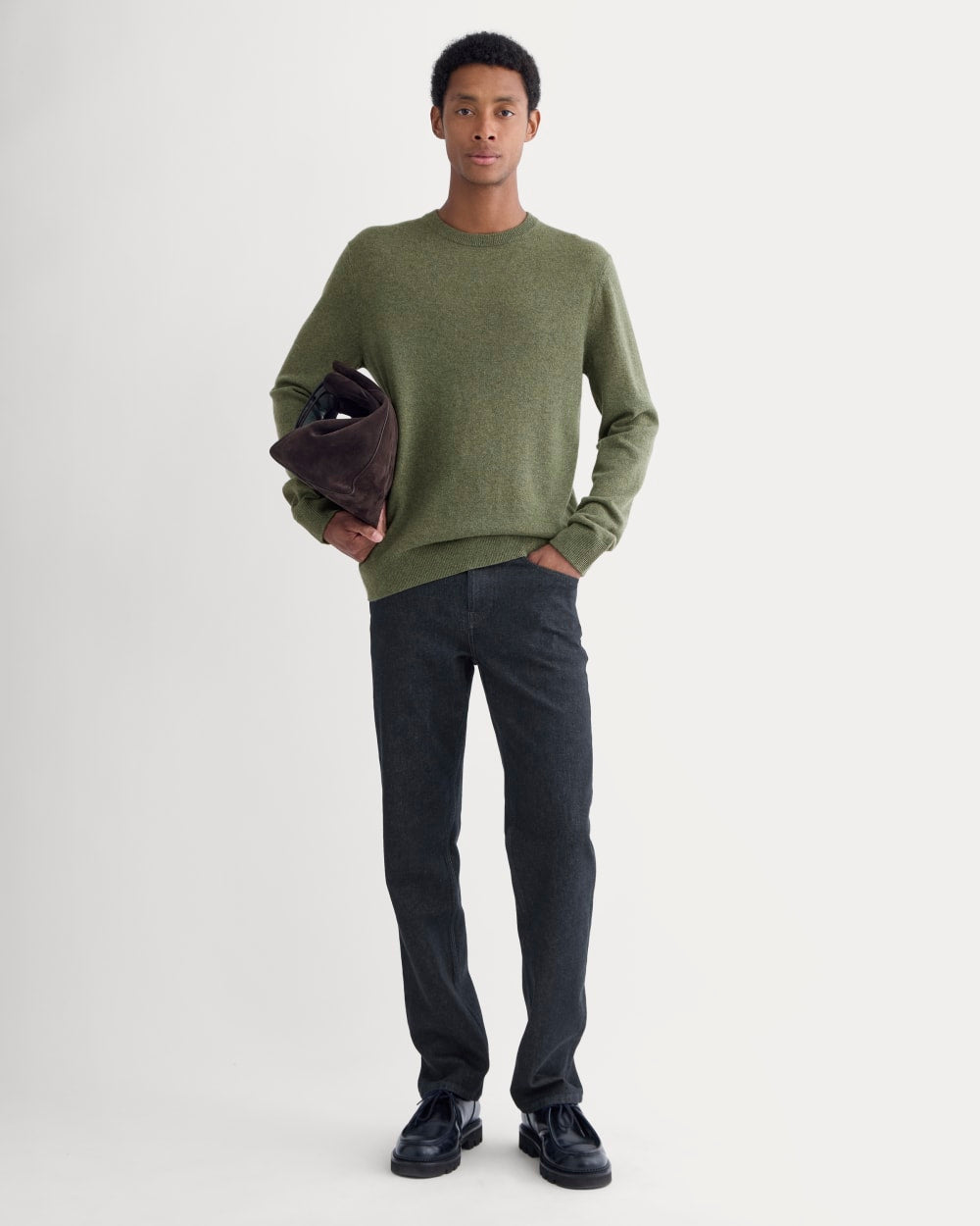 The Cashmere Crew | Heathered Deep Lichen – Everlane