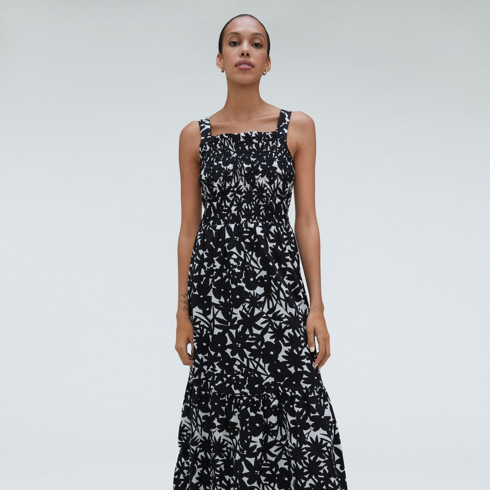 smock dress formal Cordata Embroidered Cami Midi Smock Dress | Disturbia main image 1