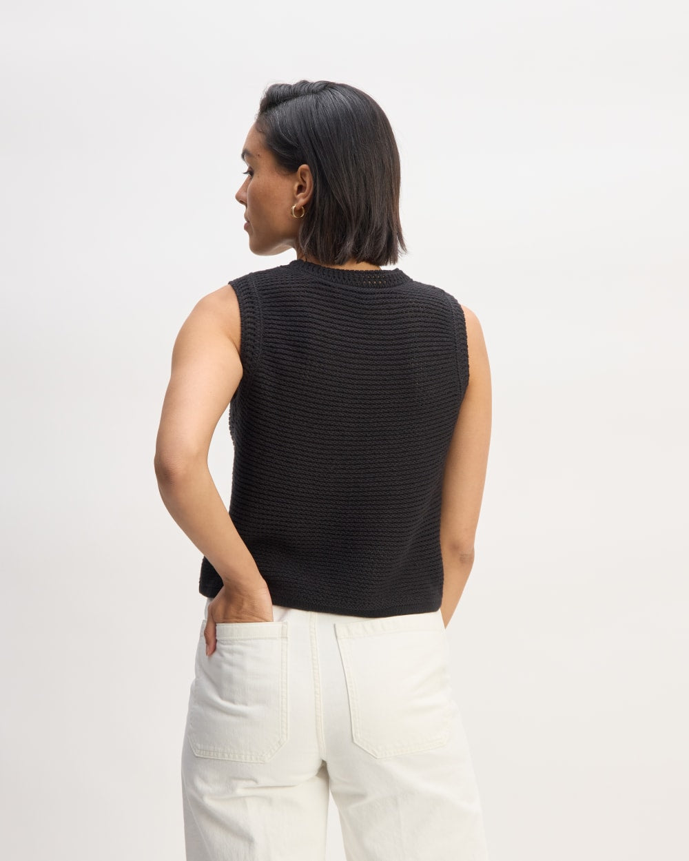 The Organic Cotton Open-Stitch Tank | Black – Everlane
