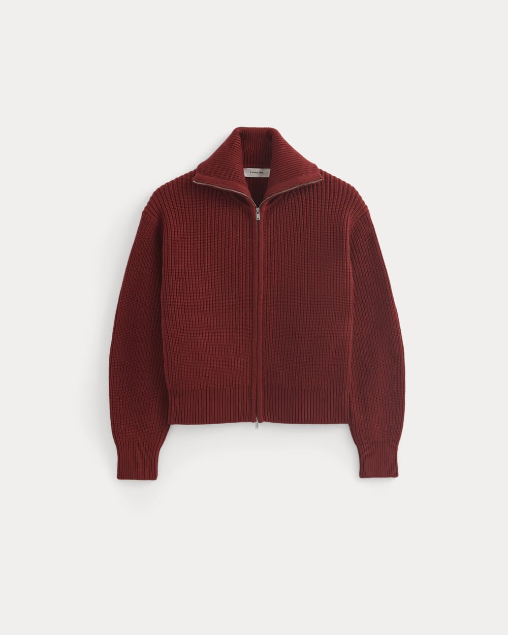 womens-full-zip-sweater-everyday-cotton-merlot | alt