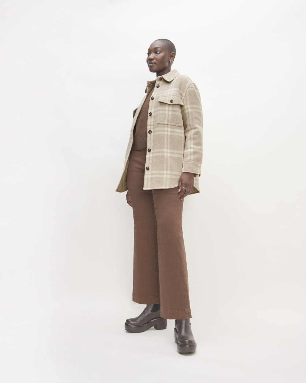 The Italian ReWool® Oversized Shirt Jacket | Taupe / Cream – Everlane