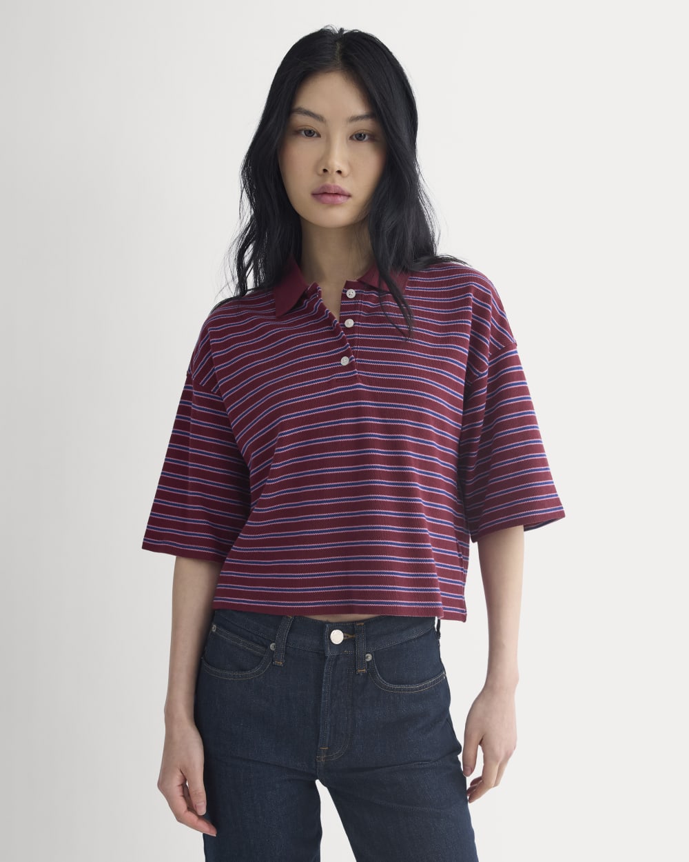 womens-pique-boxy-polo-pomegranate-rose-blue