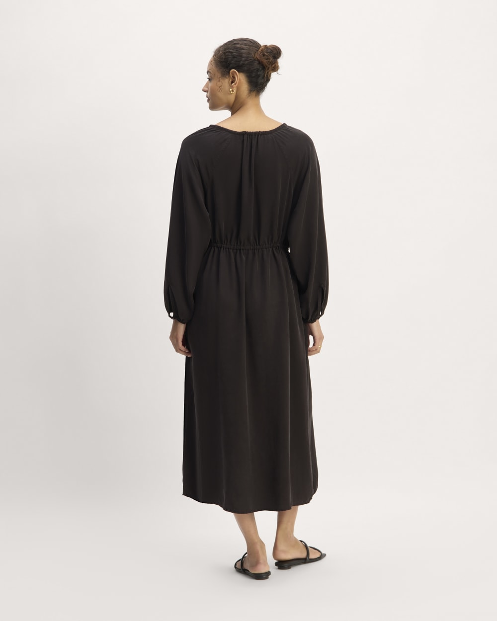 womens-tencel-gathered-maxi-dress-black