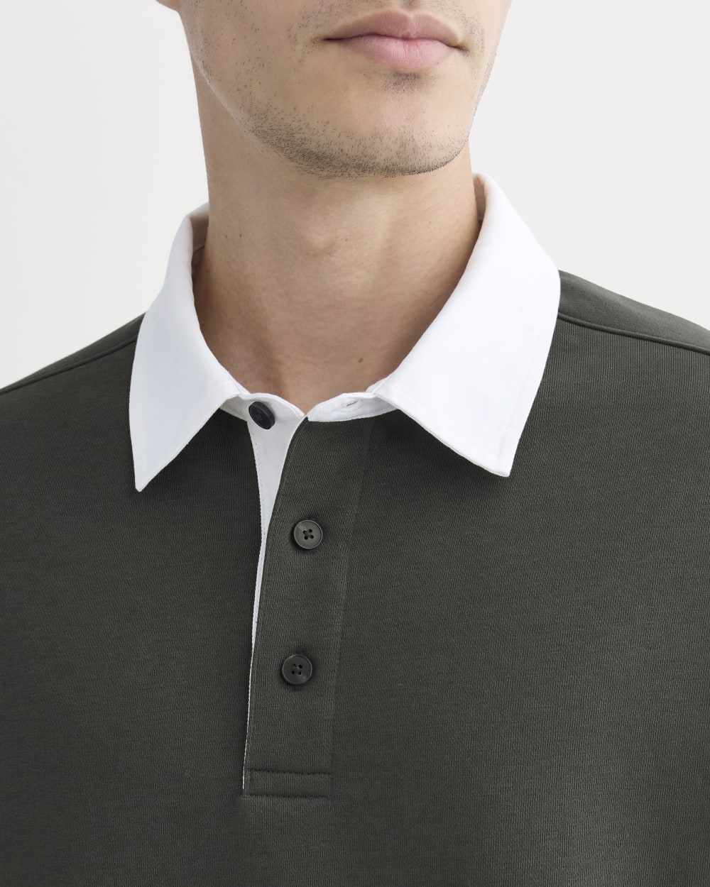 Luxe Fleece Rugby Polo | Washed Black – Everlane