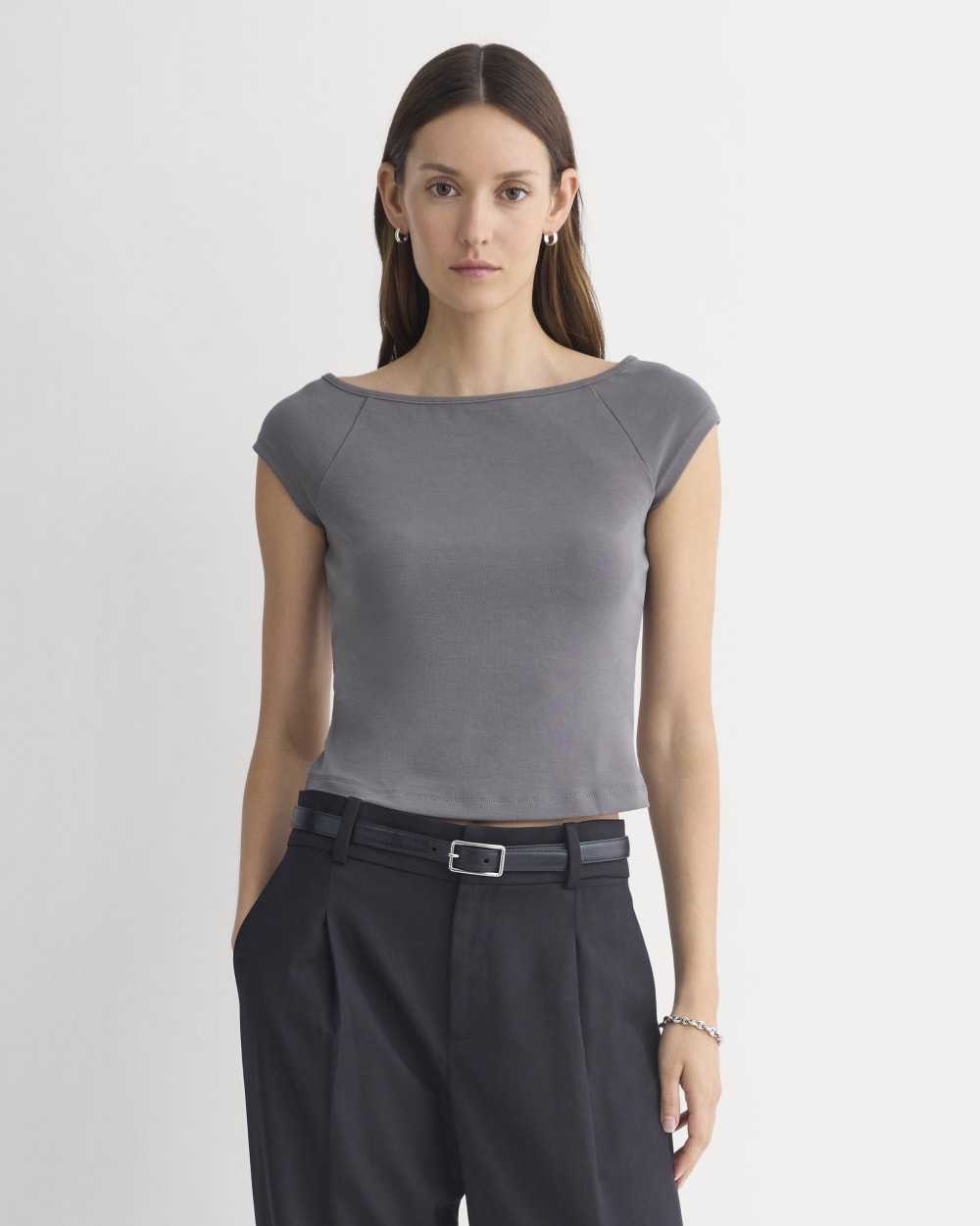 womens-boatneck-cap-s-top-butterknit-charcoal-grey | primary