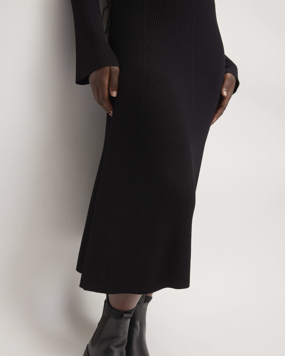 The Ribbed Mock Neck Midi Dress | Black Everlane The Ribbed Mock Neck Midi Dress | Black Everlane