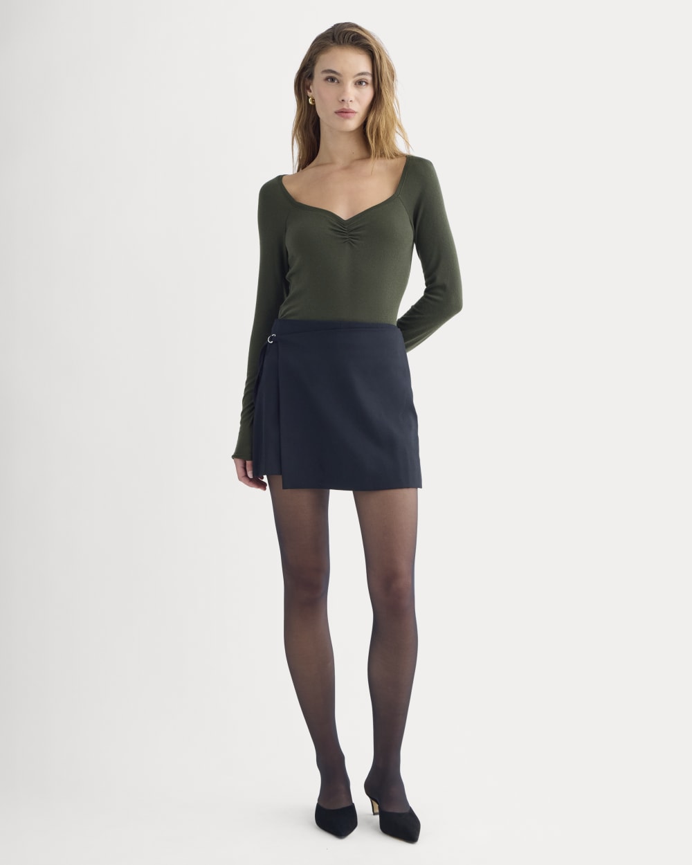 Sweetheart-Neck Top in Butterluxe | Dark Green – Everlane