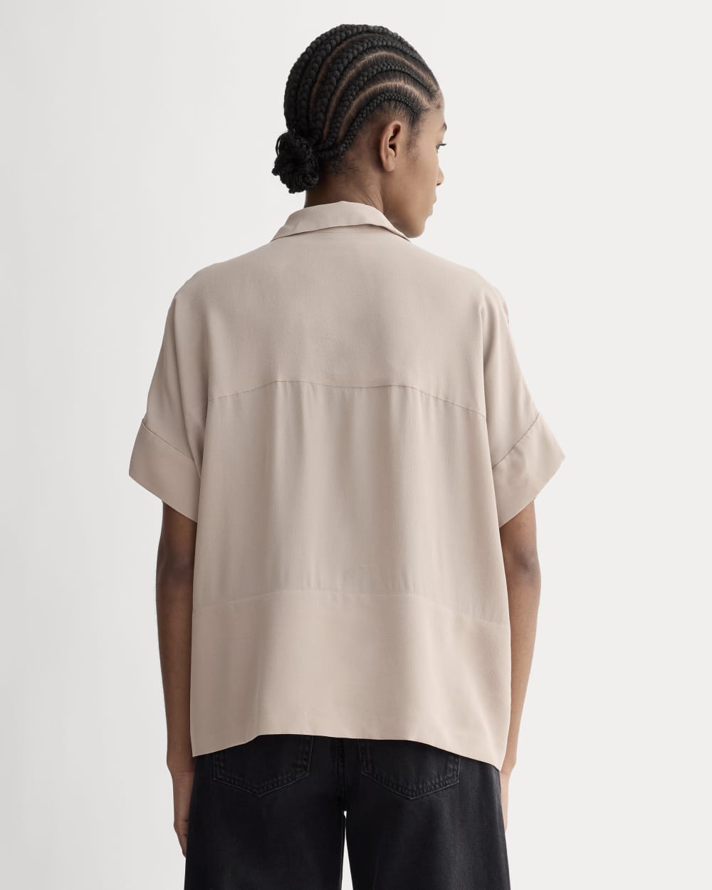 everlane silk square shirt dress Everlane Boxy Shirt, Washable Silk, Burnt Sugar, Size 00