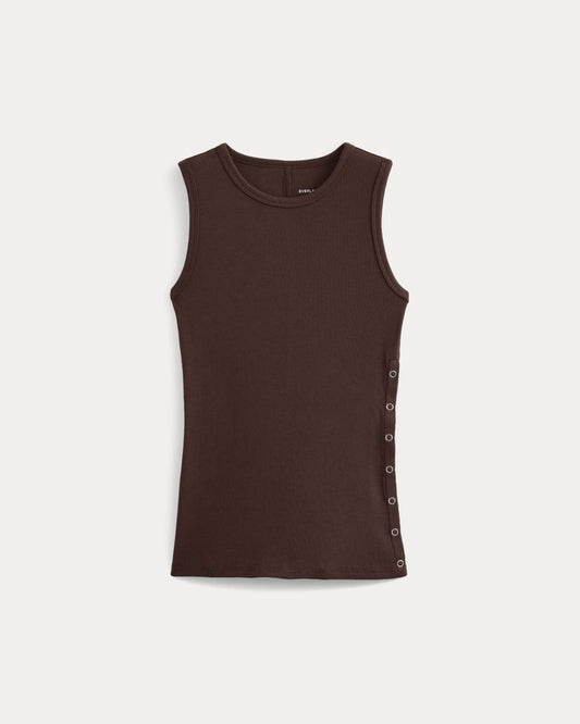 womens-luxe-rib-side-snap-tank-coffee-bean | primary