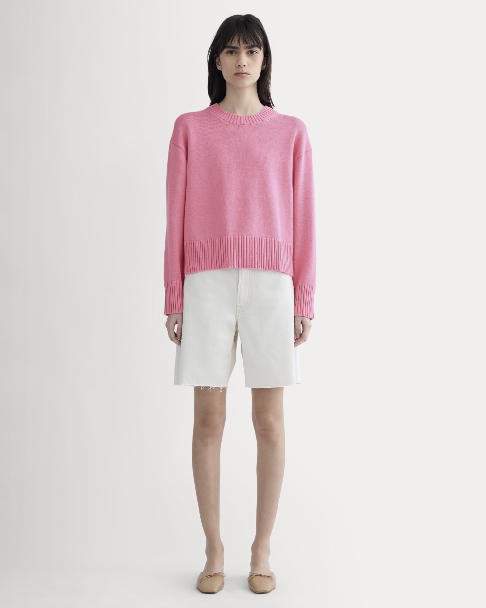 The Boxy Sweater in Everyday Cotton | Deep Pink – Everlane