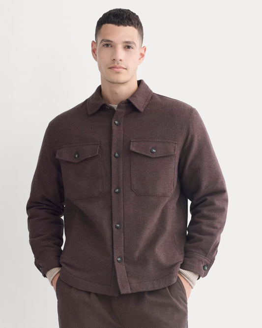 mens-heavyweight-twill-waffle-overshirt-heather-earth-brown | primary
