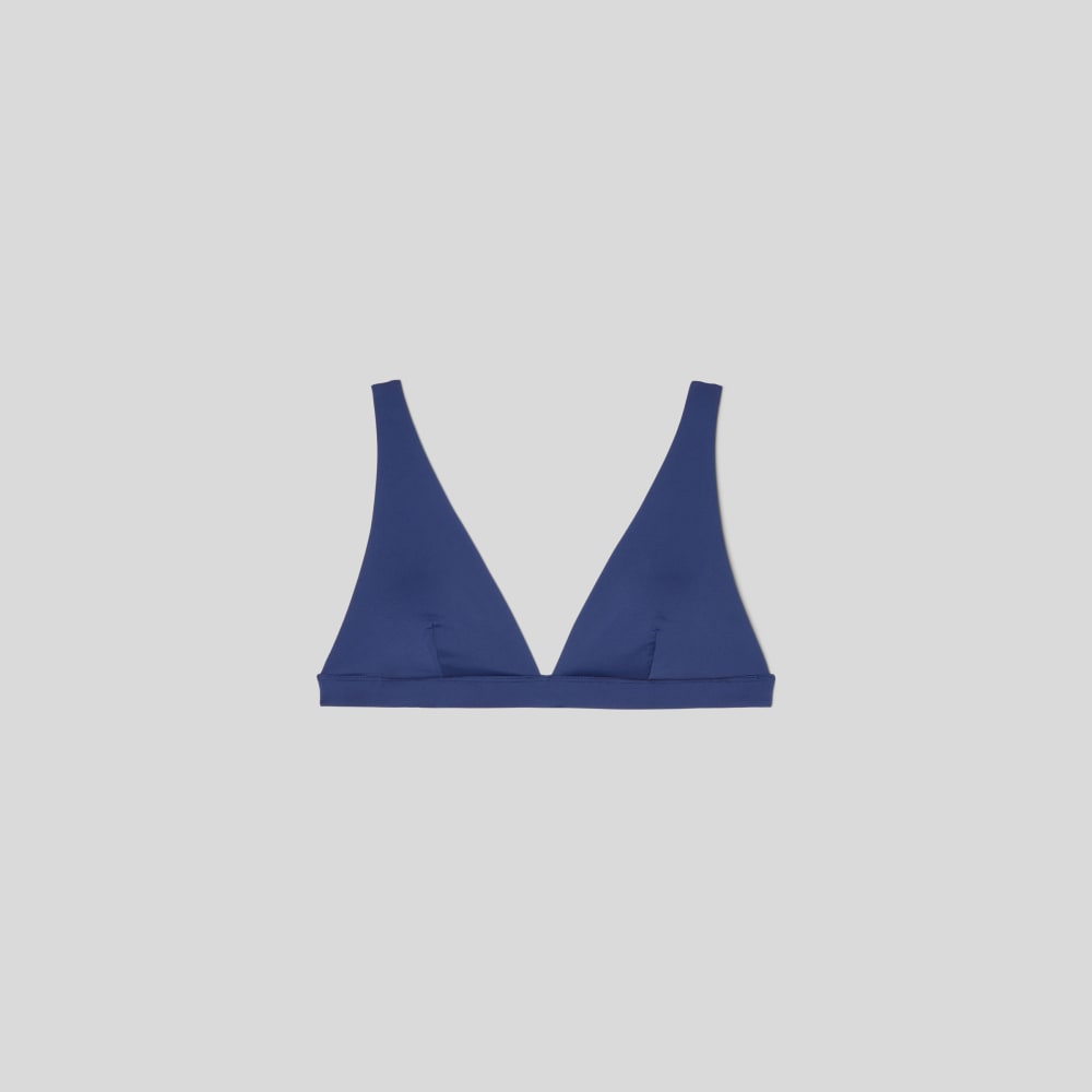 womens-renew-plunge-triangle-bikini-top-navy | alt