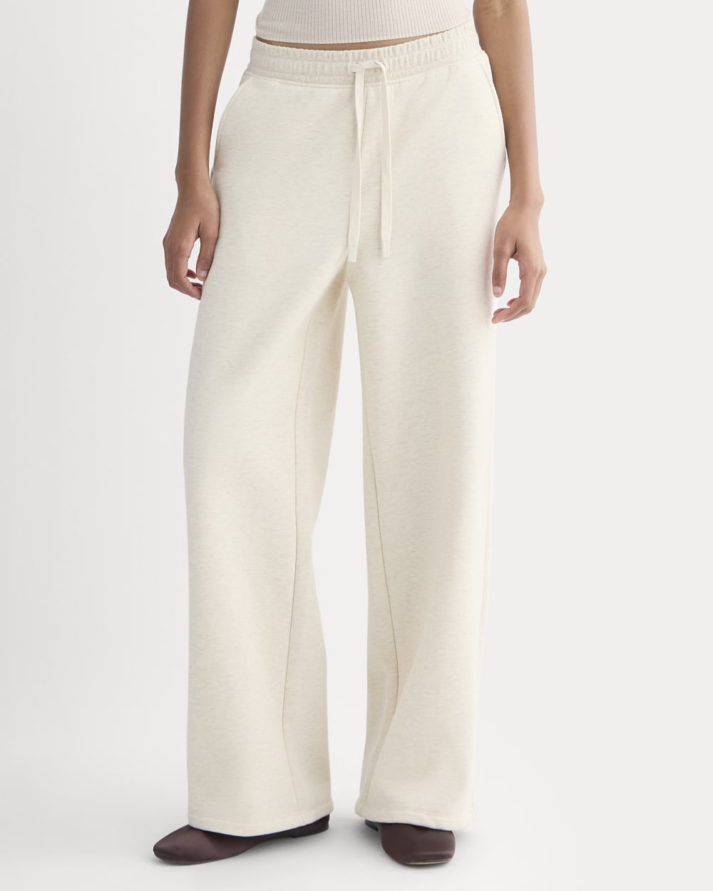 Luxe Fleece Wide-Leg Sweatpant | Heathered Oat – Everlane