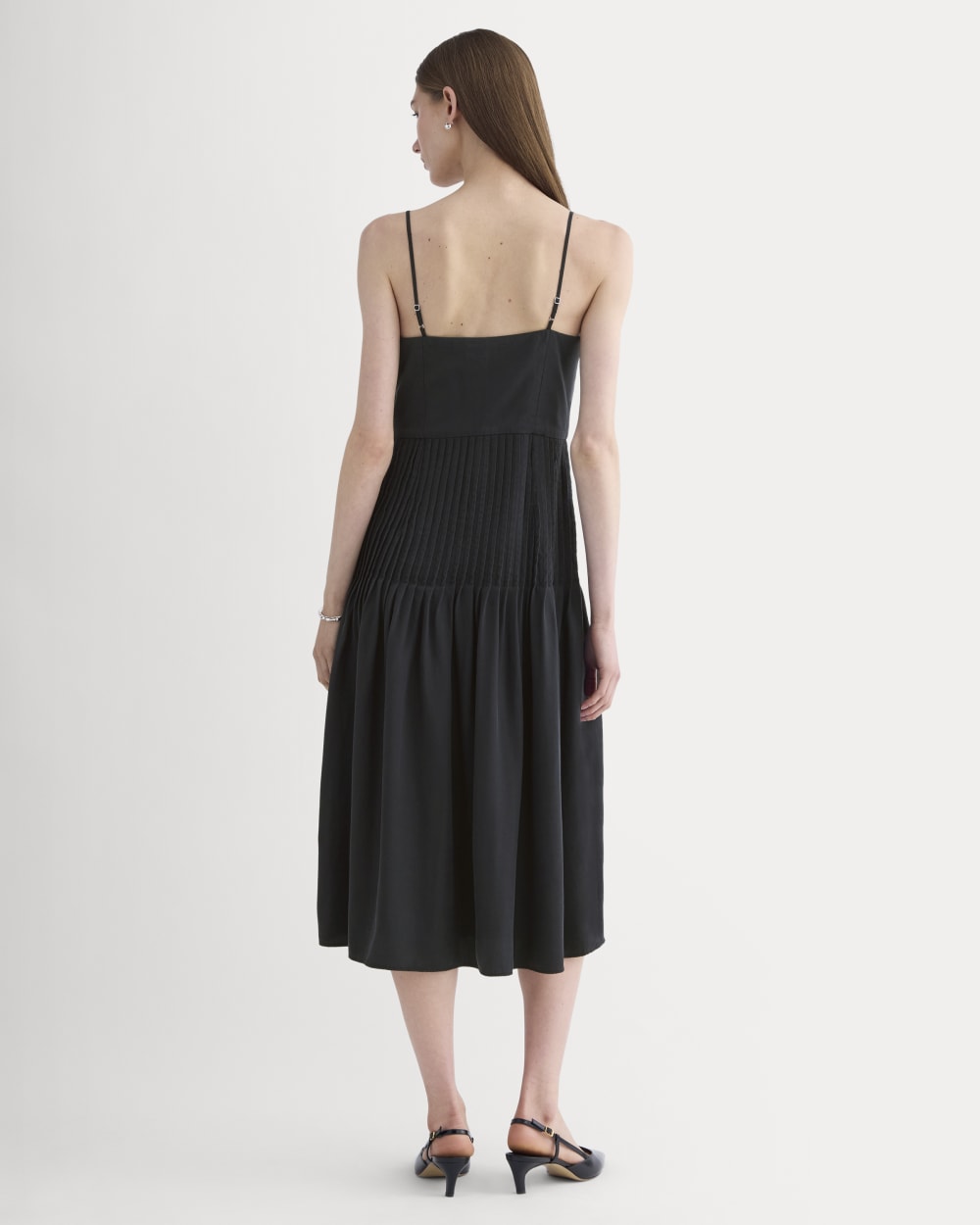 The Pleated Slip Dress in Butterlite | Black Everlane The Pleated Slip Dress in Butterlite | Black Everlane