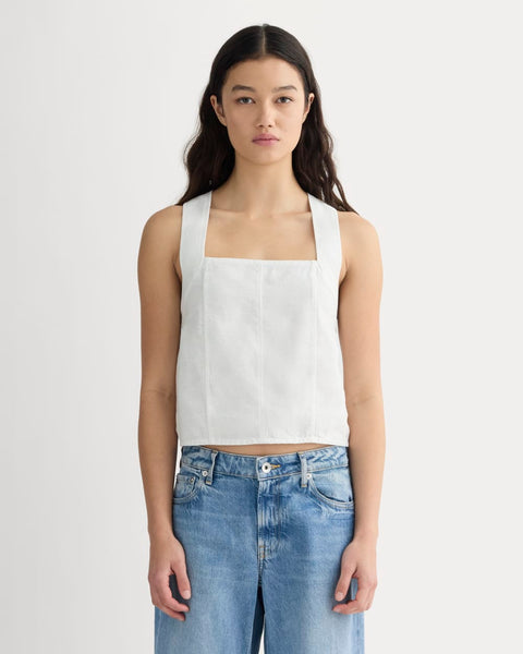 The Crossback Tank in Linen | Natural Chambray – Everlane