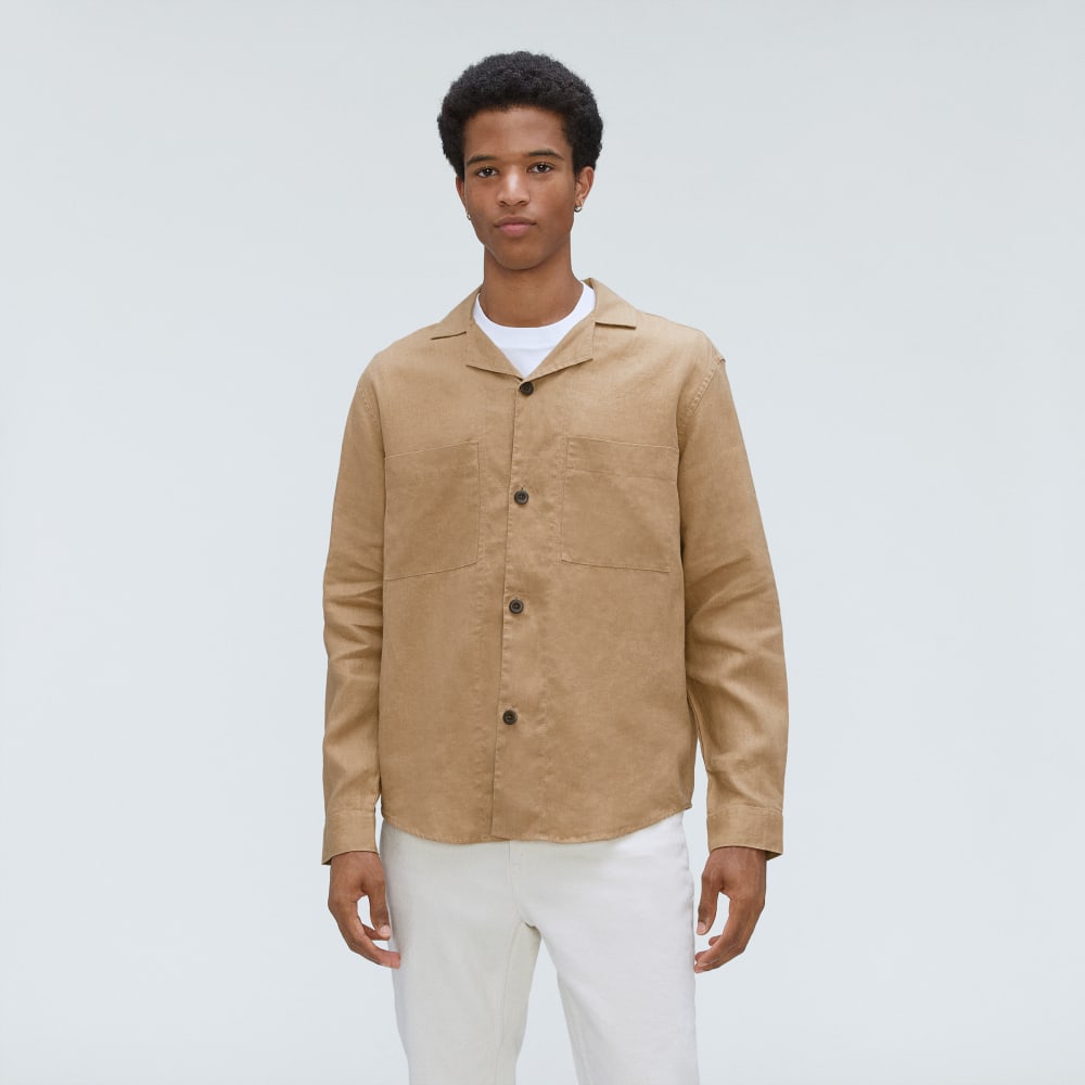 mens-long-sleeve-linen-camp-shirt-iced-coffee | primary