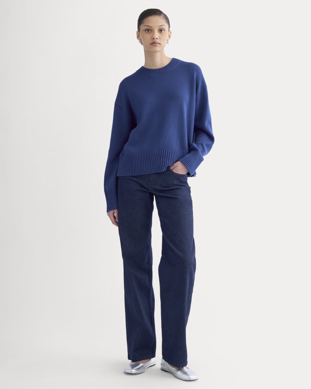 The Boxy Sweater in Everyday Cotton | Deep Lazuli Blue – Everlane