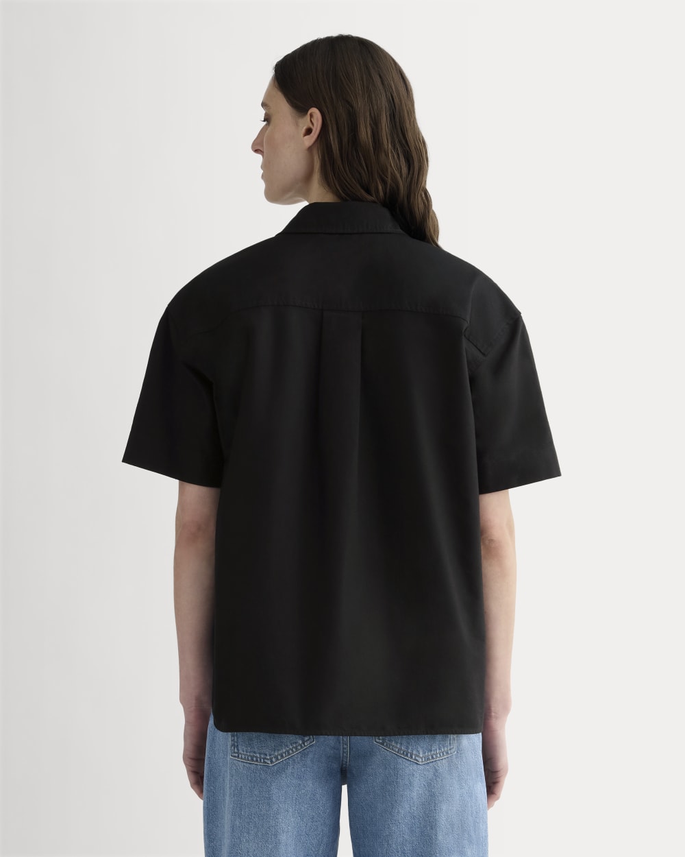 The Short-Sleeve Boxy Oxford | Black – Everlane