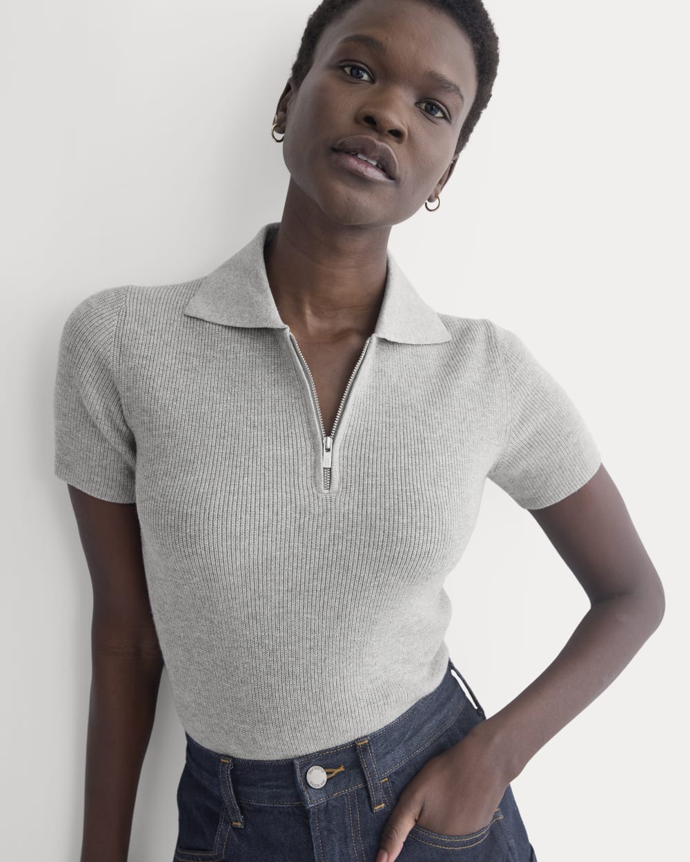 Knit Quarter-Zip Polo