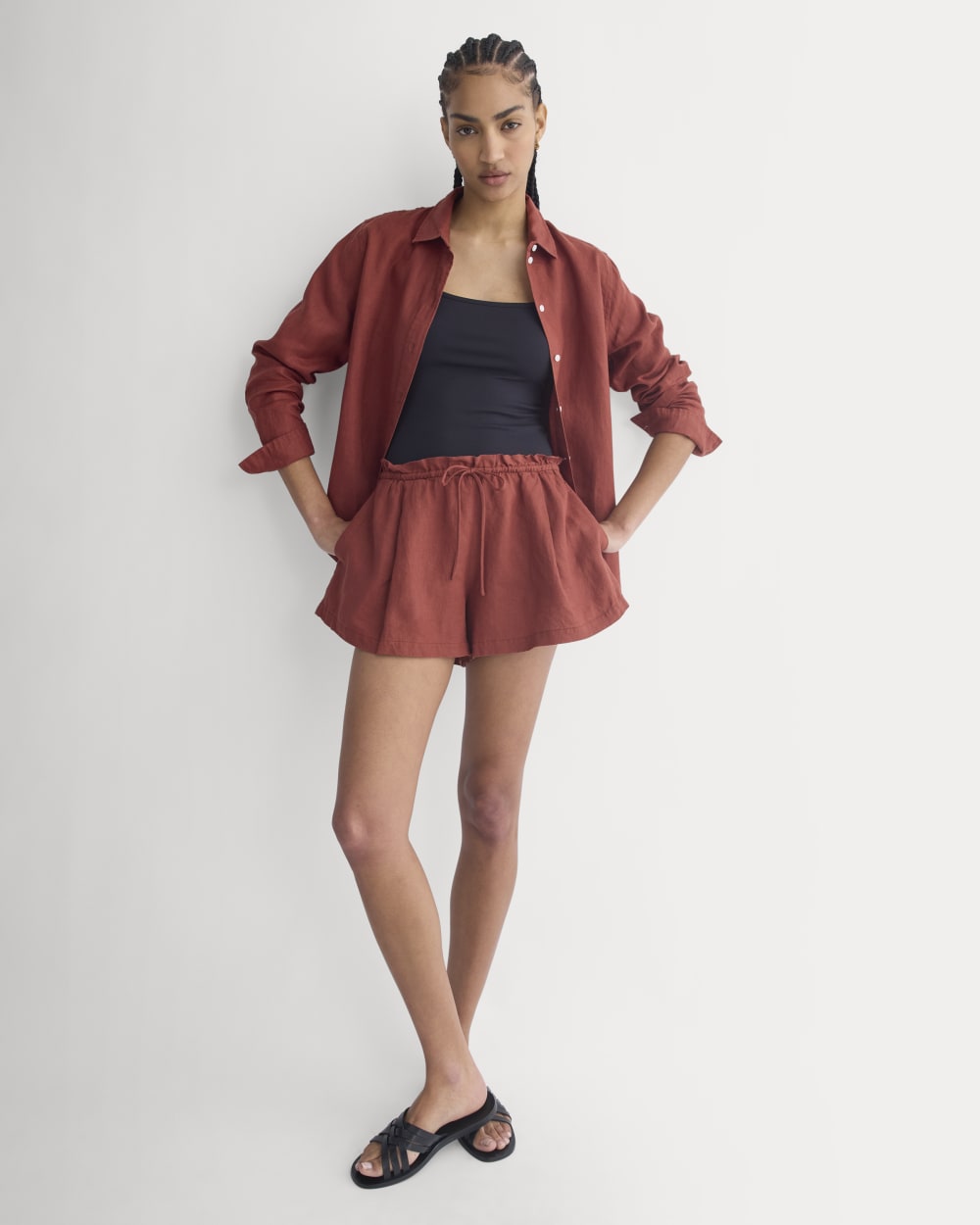 womens-flowy-short-in-linen-henna-red