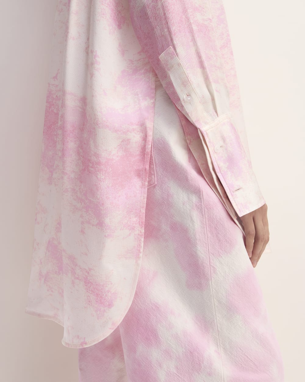 トップス marques almeida Jersey mesh pink t dye The Everlane x Marques' Almeida Satin Tie-Dye Shirt | Pink