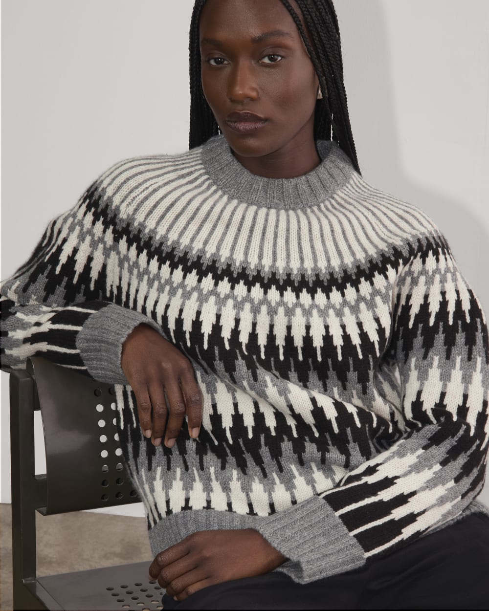 The Fair Isle Crew | Grey / Black Fair Isle – Everlane