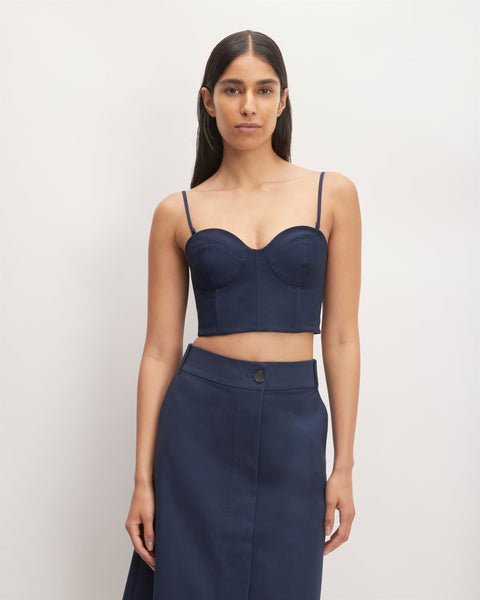 The Structured Cotton Bustier | Navy – Everlane