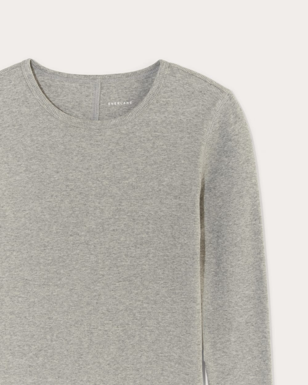 The Luxe Rib Long-Sleeve Crew | Heathered Dark Sea