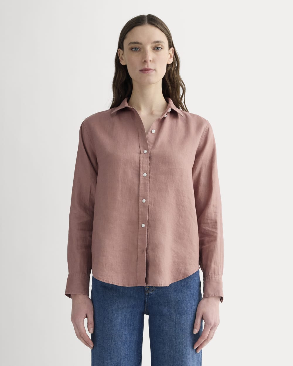 womens-relaxed-linen-shirt-rose-dusk | primary