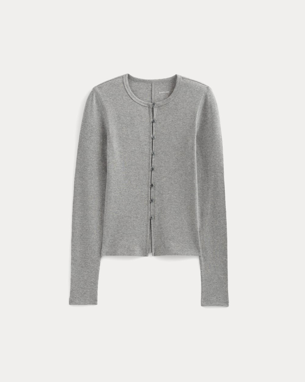 womens-luxe-rib-button-up-top-heathered-light-grey | alt