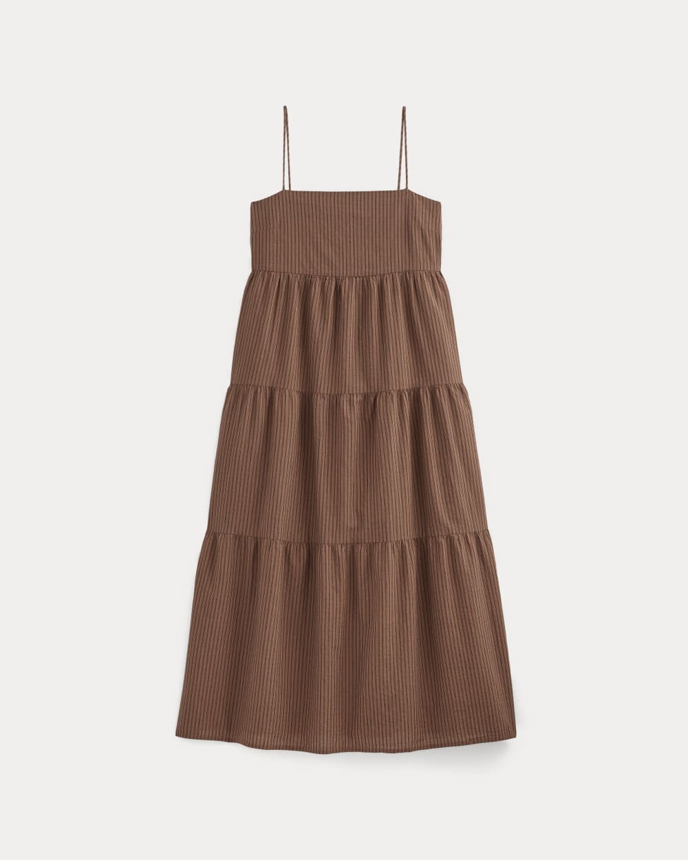 The Gauze Tiered Dress | Carob Brown / Black Everlane The Gauze Tiered Dress | Carob Brown / Black Everlane