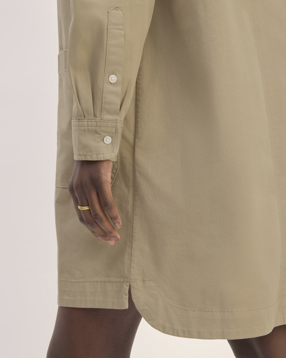 The Long-Sleeve Utility Mini Dress | Trench Coat Khaki Everlane The Long-Sleeve Utility Mini Dress | Trench Coat Khaki Everlane