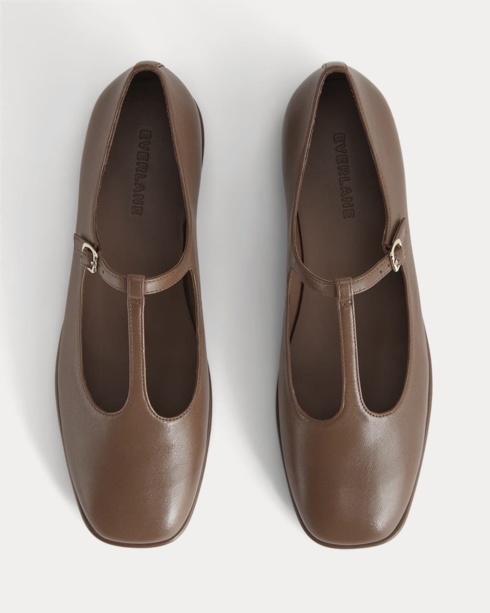 The Leather T-Strap Flat | Rum – Everlane
