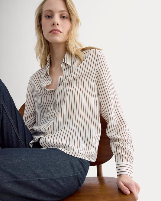 womens-shrunken-top-in-washable-silk-bone-toffee-stripe | primary
