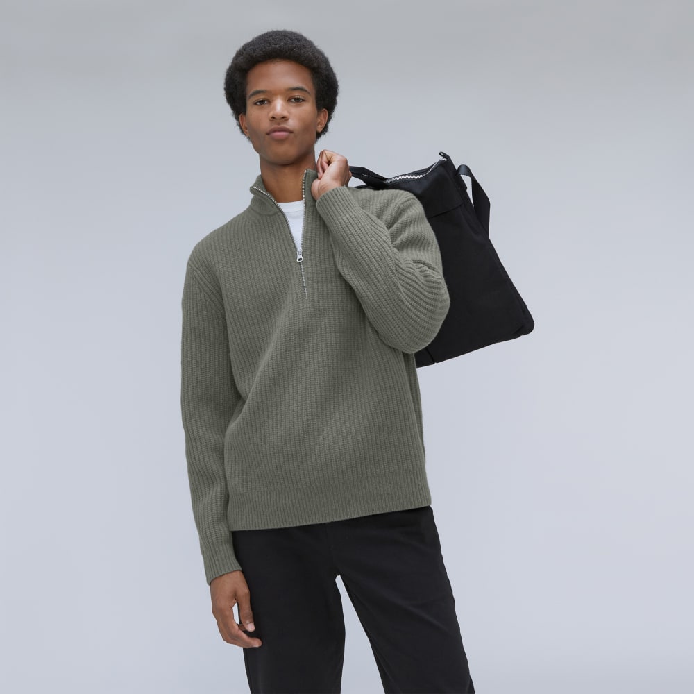 mens-felted-merino-half-zip-sweater-storm-green | primary