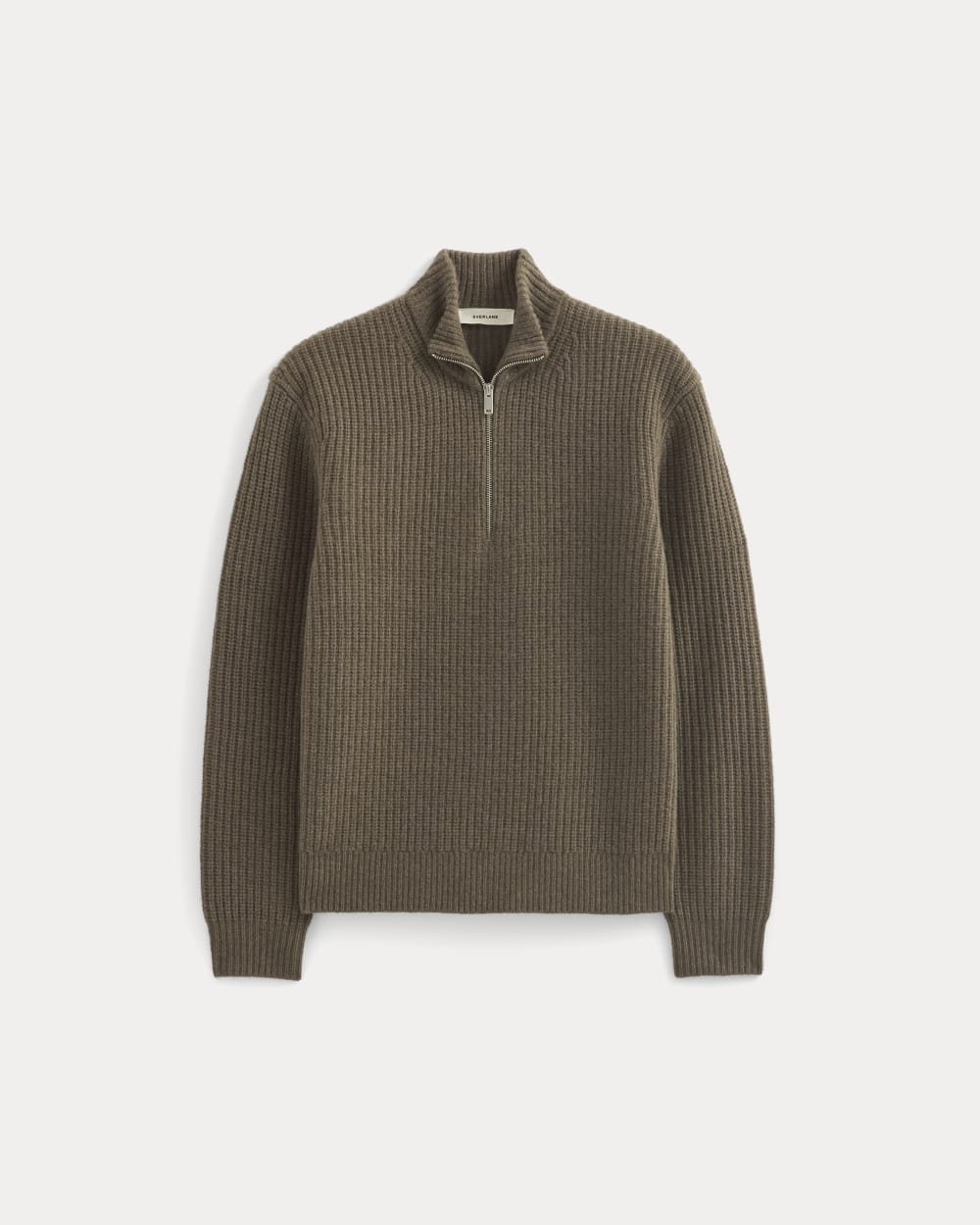 mens-felted-merino-half-zip-sweater-heather-chocolate-martini | alt