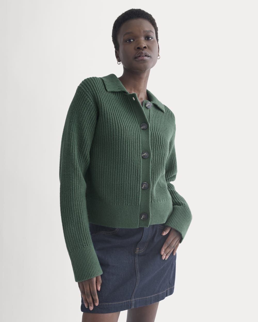 womens-shrunken-cardigan-everyday-cotton-hunter-green