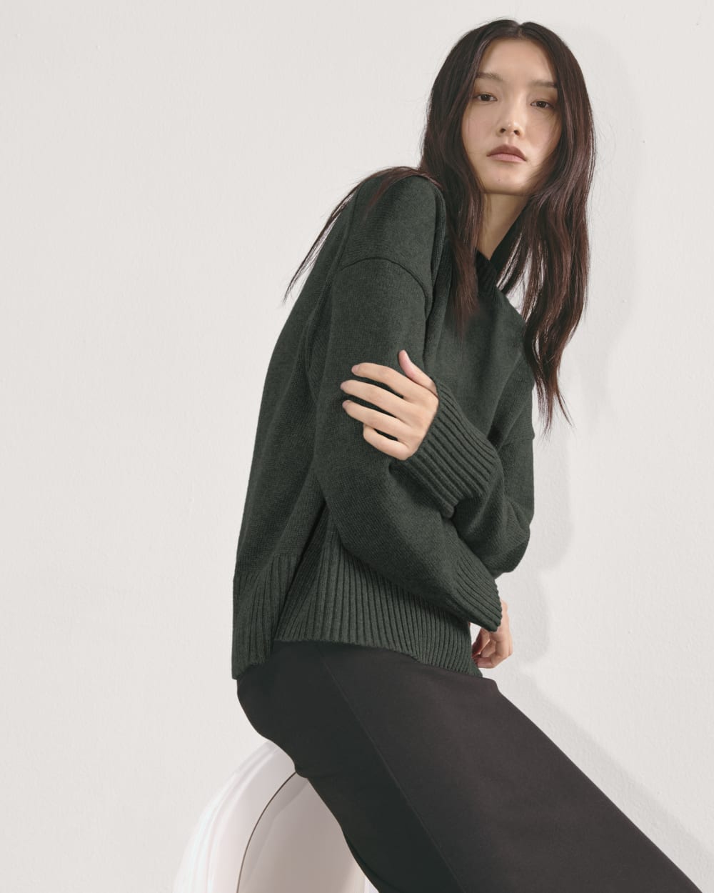 The Boxy Sweater in Everyday Cotton | Merlot / Canvas
