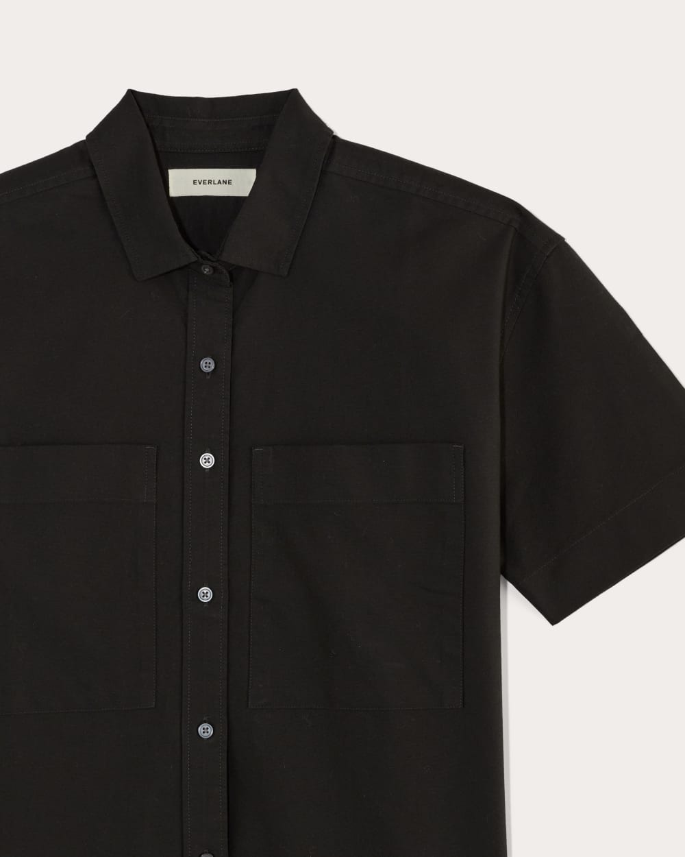 The Short-Sleeve Boxy Oxford | Black – Everlane