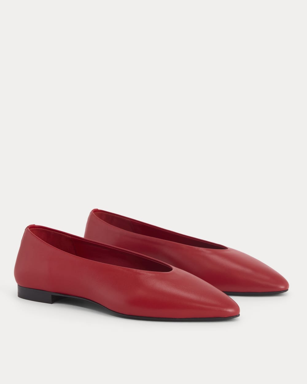 Made in Italy Almond-Toe Flat | Rosa Red – Everlane