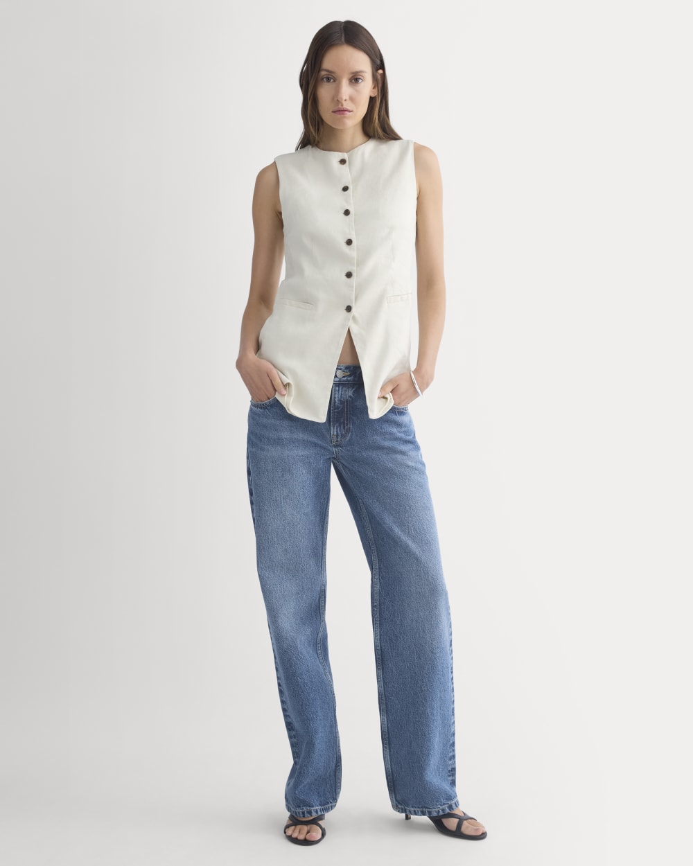 Long Vest in Stretch Linen | Birch – Everlane