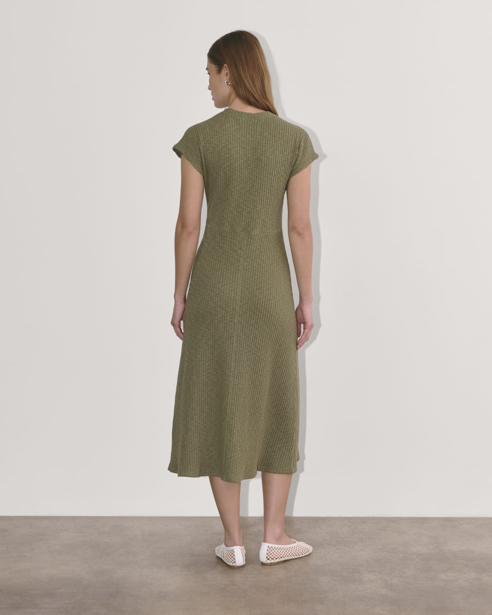 The Rib-Knit Cap-Sleeve Midi Dress | Kalamata Everlane The Rib-Knit Cap-Sleeve Midi Dress | Kalamata Everlane