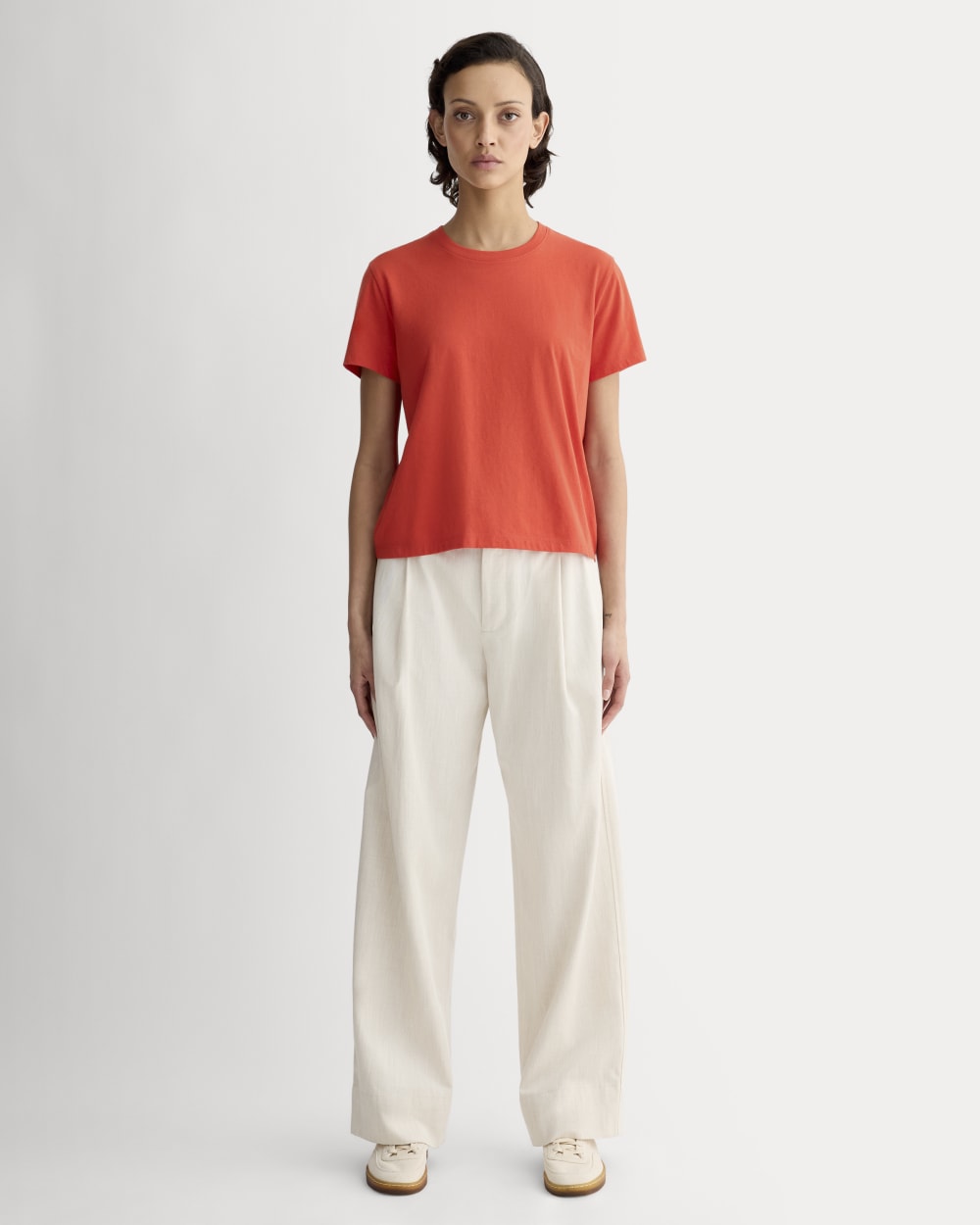 The Box-Cut Tee in Essential Cotton | Poppy Red | No Pocket – Everlane The Box-Cut Tee in Essential Cotton | Poppy Red | No Pocket – Everlane
