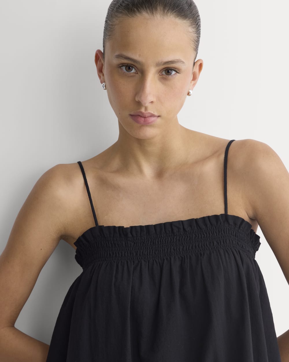 womens-gauze-smocked-dress-black
