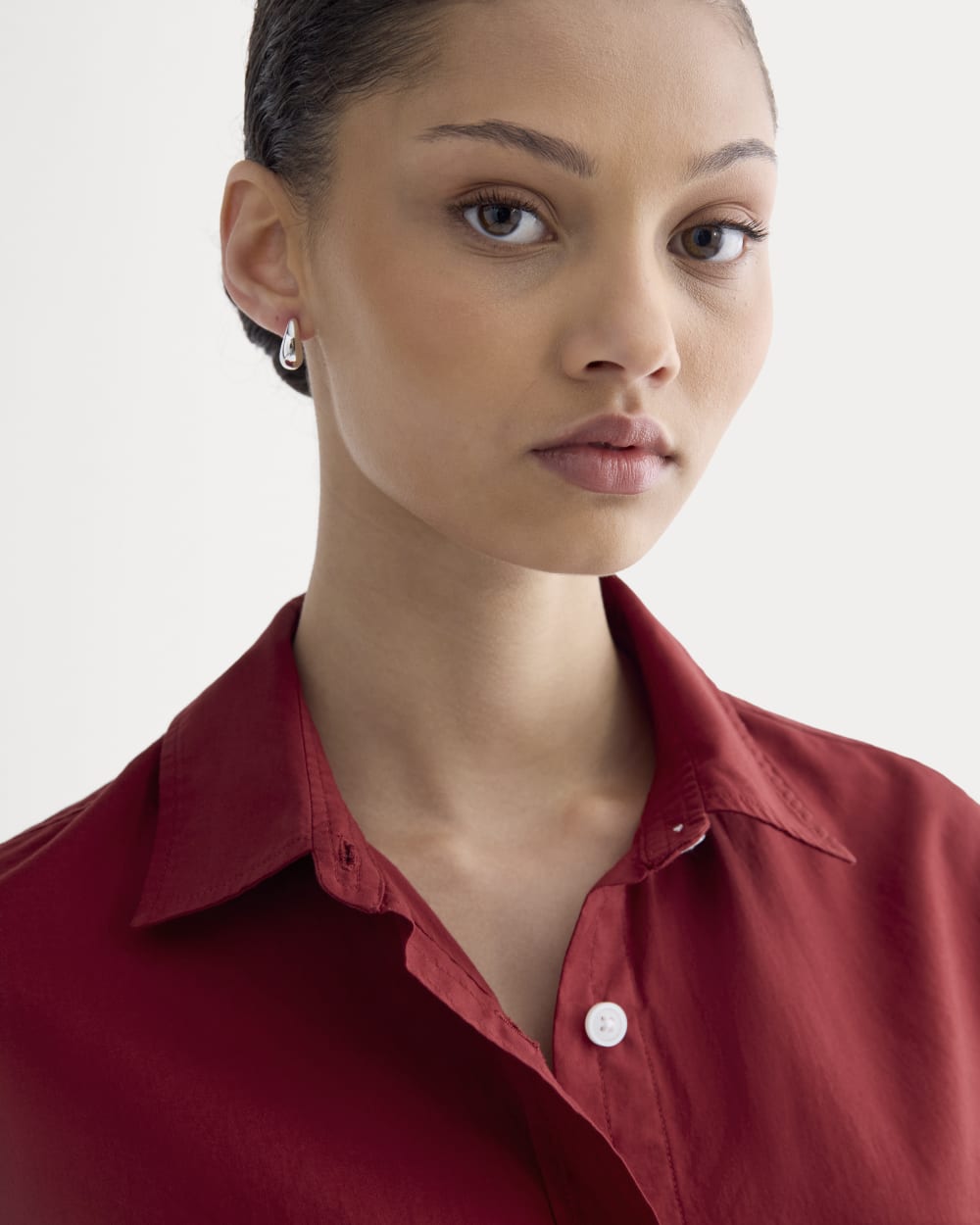 The Way-Short Shirt in Silky Cotton | Mariner Blue / White