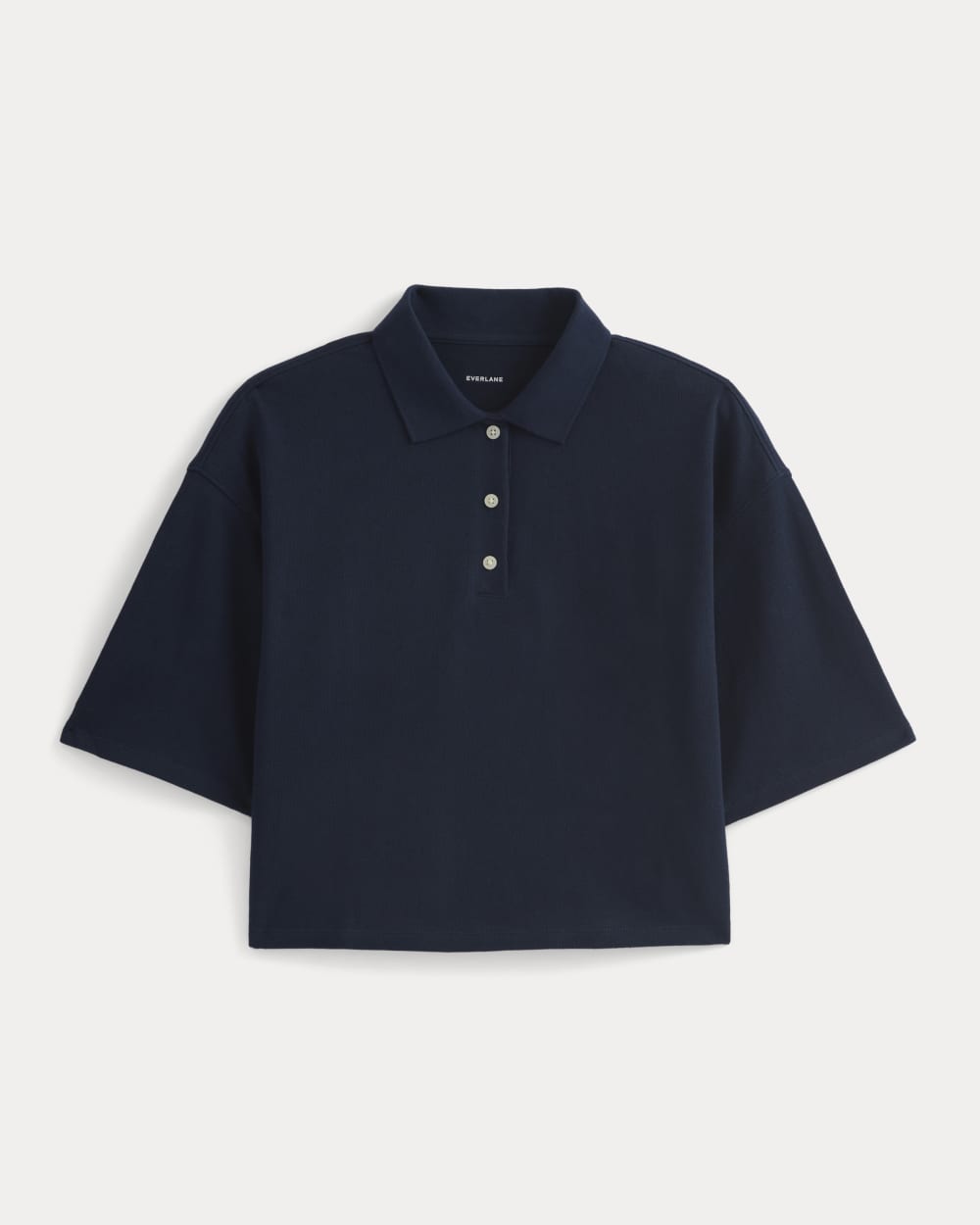 womens-pique-boxy-polo-navy | alt
